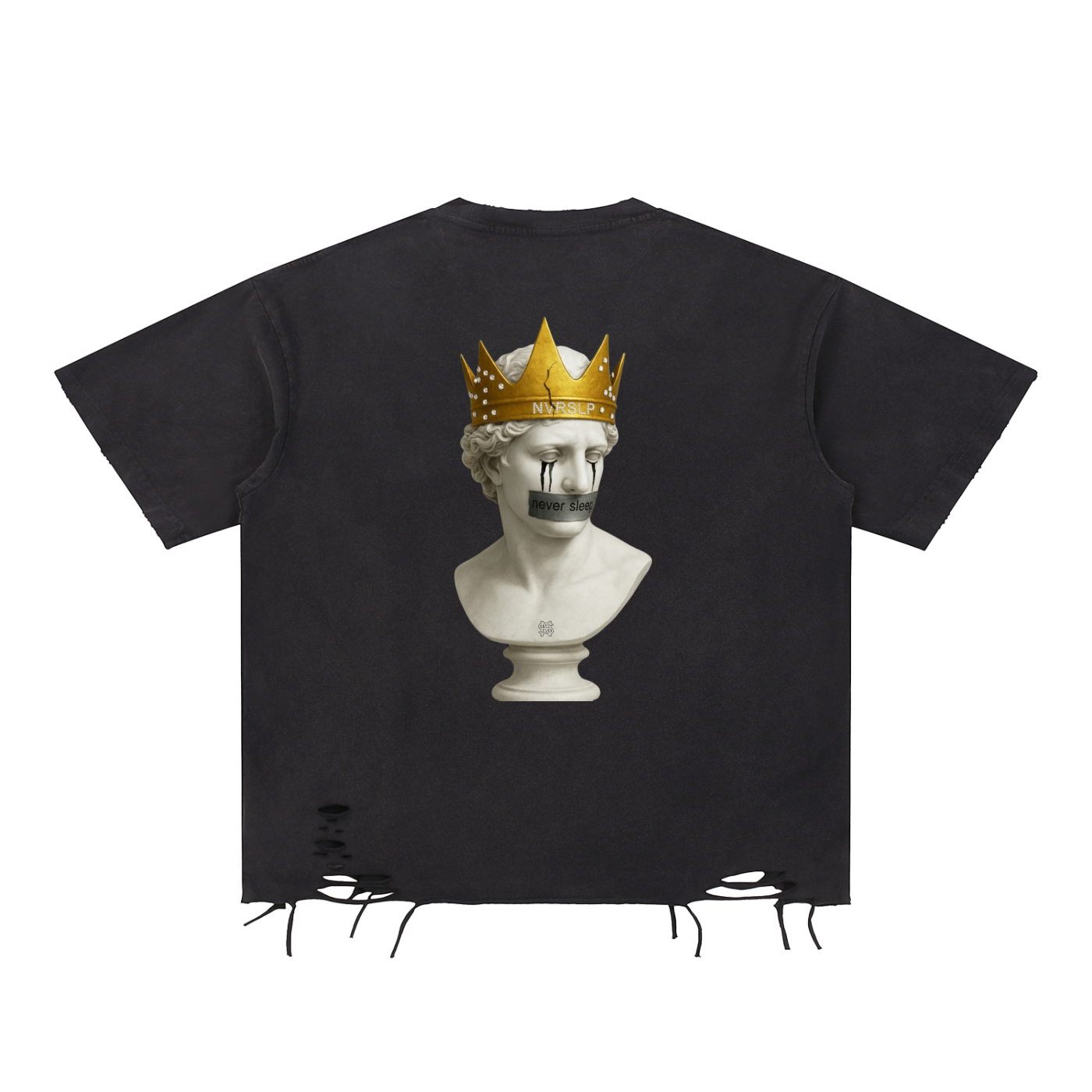 Snow Washed Raw-Hem T-Shirt